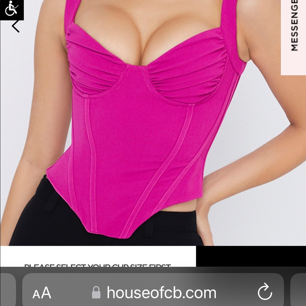 Hot pink House of CB corset size small